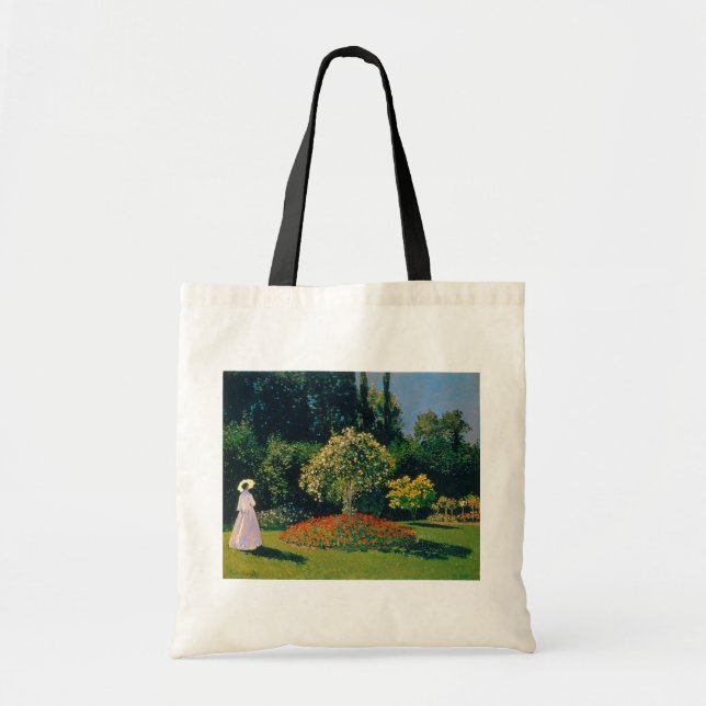 Bolsa Tote Mulher em um Jardim, Monet (Frente)