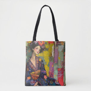 Bolsa Tote Mulher Feliz de Kimono