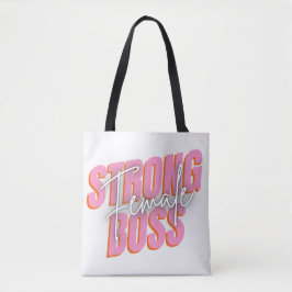 Bolsa Tote Mulher Forte Chefe Rosa E Branco