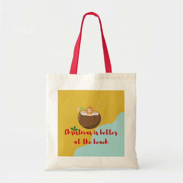 Bolsa Tote Mulher-Gingerente de Natal de Praia (Frente)