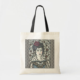 Bolsa Tote MULHER, GÓTICO RETRATO ORÇAMENTAL TOTE BAG Natural