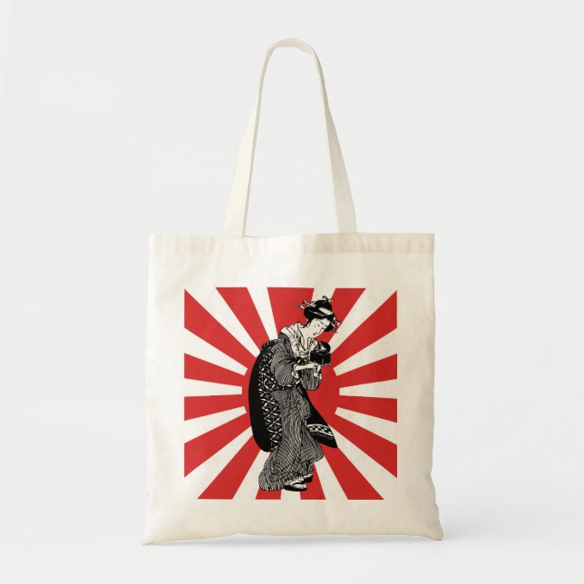 Bolsa Tote Mulher japonesa tradicional do ukiyoe (Frente)