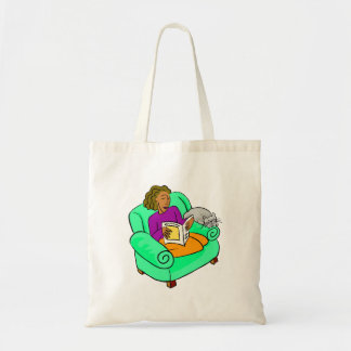 Bolsa Tote Mulher Lendo com Gato