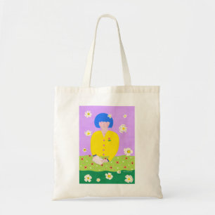 Bolsa Tote Mulher lendo no jardim