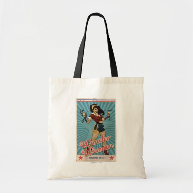 Bolsa Tote Mulher Maravilha Amazônia Une Poster vintage (Frente)
