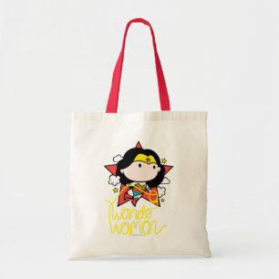 Bolsa Tote Mulher Maravilha Chibi Voando com Laço