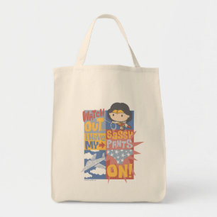 Bolsa Tote Mulher Maravilha ChibiEu Tenho Minhas Calças Asso