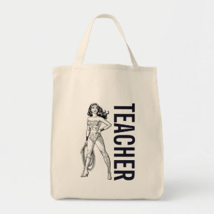 Bolsa Tote Mulher Maravilha Preta e Branco