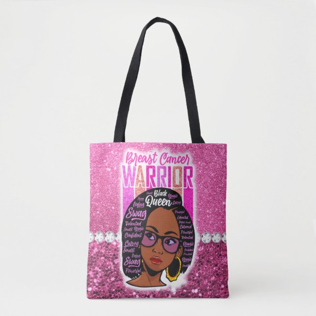 Bolsa Tote Mulher melanina cancer guerreira sobrevivente negr (Frente)