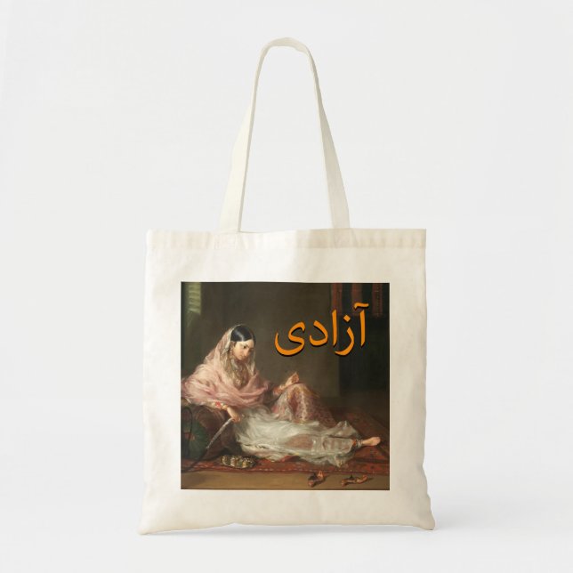 Bolsa Tote Mulher Muçulmana Fumando Hookah - Liberdade (Frente)
