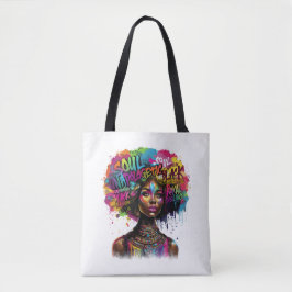 Bolsa Tote Mulher Negra Afro Colorida Sem Desculpas