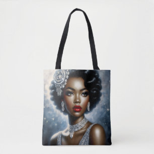 Bolsa Tote Mulher Negra Glamourosa Estética