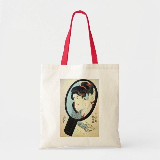 Bolsa Tote Mulher no espelho, Kunisada (Frente)