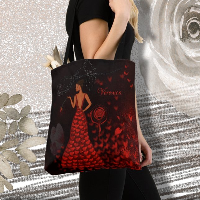 Bolsa Tote Mulher no Red Dress Artístico (Criador carregado)