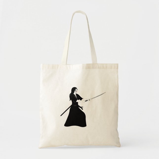 Bolsa Tote Mulher Samurai Guerreira com Espada (Frente)