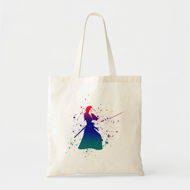Bolsa Tote Mulher Samurai Guerreira com Espada (Frente)