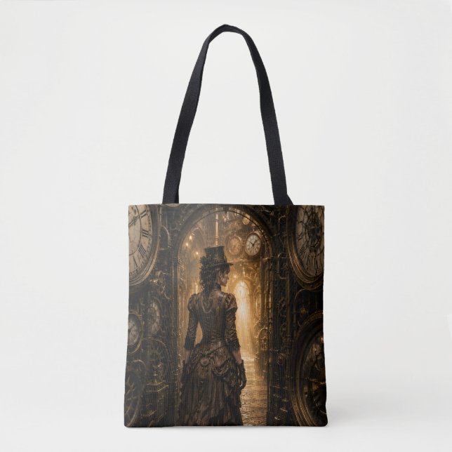 Bolsa Tote Mulher Steampunk Passage através do tempo (Frente)