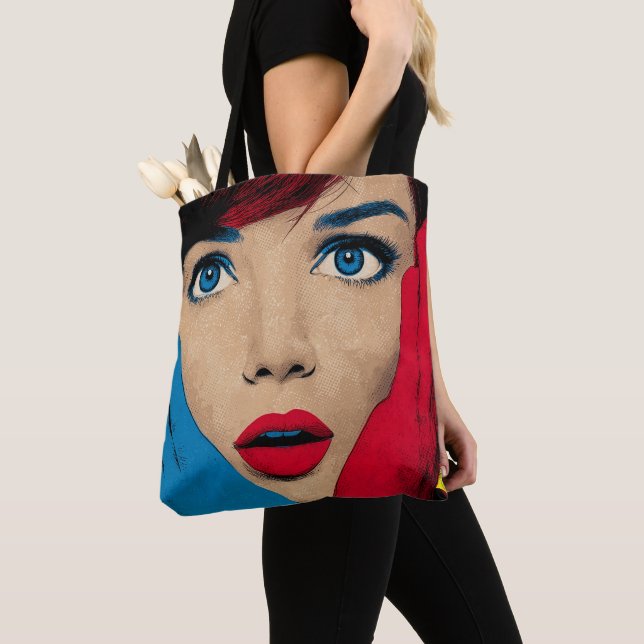 Bolsa Tote Mulher surpreendida na Pop Art (Close Up)