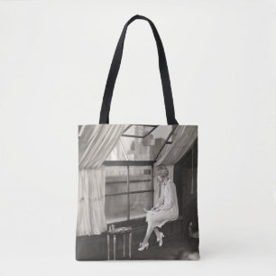 Bolsa Tote Mulher triste olhando pela janela1940s, mulher, vi