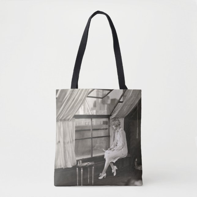 Bolsa Tote Mulher triste olhando pela janela1940s, mulher, vi (Frente)