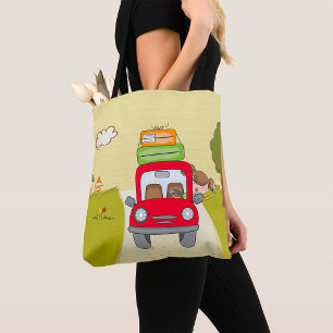 Bolsa Tote Mulher Viajando De Carro