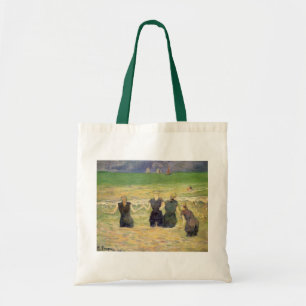 Bolsa Tote Mulheres Banhando-se em Dieppe por Paul Gauguin