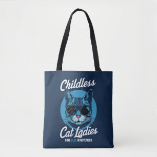 Bolsa Tote Mulheres de Gato Sem Filhos Votam Democratas Azuis