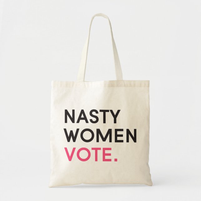 Bolsa Tote Mulheres Desagradáveis Votam Bolsa| Rosa (Frente)