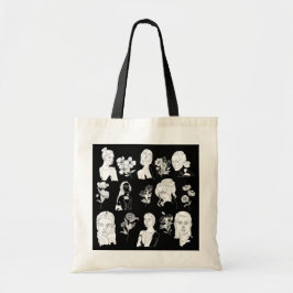 BOLSA TOTE MULHERES E FLORES (B&W)