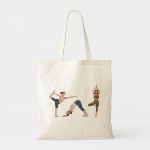 Bolsa Tote Mulheres em Poses de Ioga Alongamento Exercício Mu