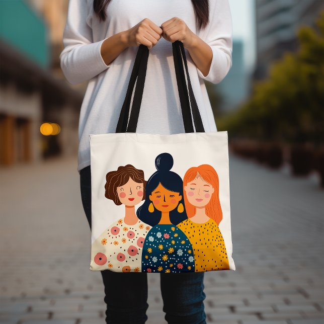 Bolsa Tote Mulheres Ilustradas Amigos e Tráfico de Arte (Criador carregado)