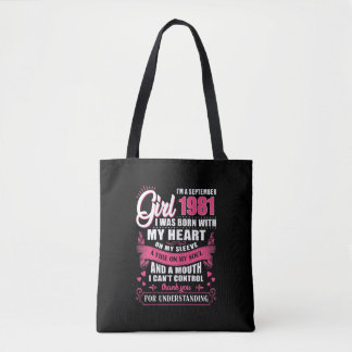 Bolsa Tote Mulheres Im Setembro Meninas 1981 aniversário de 4