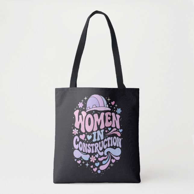 Bolsa Tote Mulheres na Construção Retro Empoderamento (Frente)