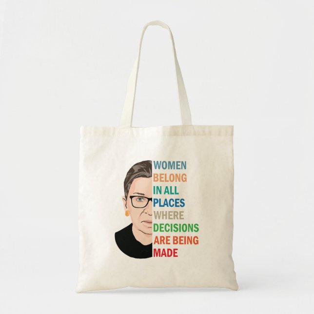 Bolsa Tote Mulheres Pertencem A Todos Os Lugares Ruth Bader G (Frente)