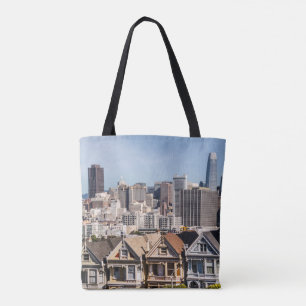 Bolsa Tote Mulheres Pintadas Casas Vitorianas em São Francis