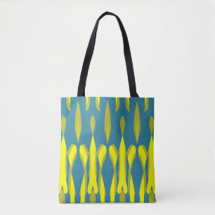 Bolsa Tote Multicor moderna em todo o impressão do tecido t