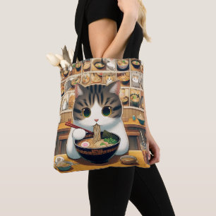 Bolsa Tote Munchkin Cat Eating Ramen