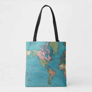 Bolsa Tote Mundo, a projeção de Mercator