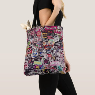Bolsa Tote Mundo colorido de adesivos 