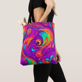 Bolsa Tote Mundo Colorido: Padrões Fluidos