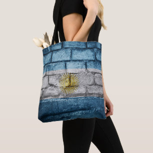 Bolsa Tote Muro de bandeira da Argentina