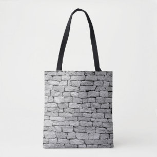 Bolsa Tote Muro de pedra cinza, fundo abstrato.