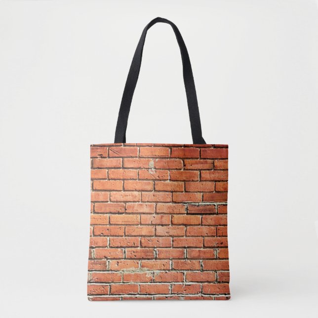 Bolsa Tote Muro de tijolos Vermelho Laranja Pequeno (Frente)