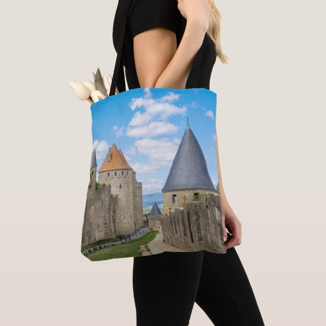 Bolsa Tote Muros Medievais de Carcassonne (Close Up)