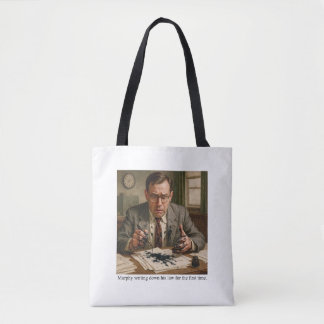 Bolsa Tote Murphy escrevendo sua lei pela primeira vez.