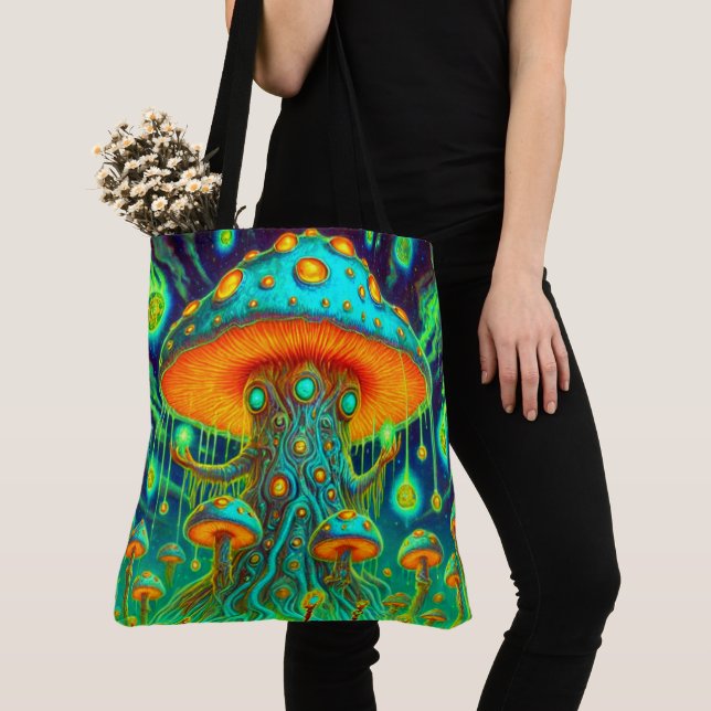 Bolsa Tote Mushroom Art (Close Up)