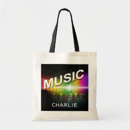 Bolsa Tote Music Illustration nome personalizado sacos de tot