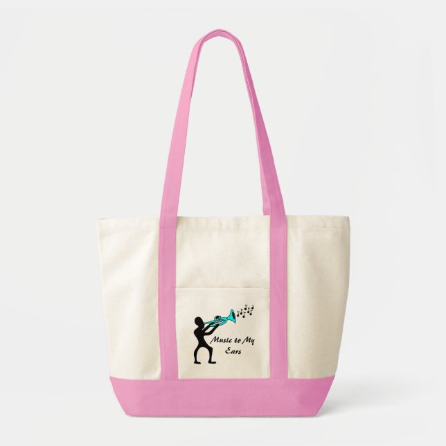 Bolsa Tote Music Mashup, cor-de-rosa e creme jazzy tobag (Frente)