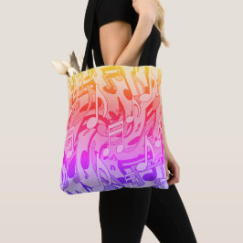 Bolsa Tote Música Bonita Cores Felizes Notas Musicais Animada