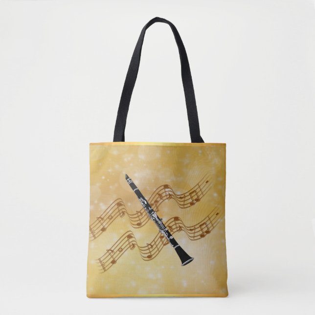 Bolsa Tote Música Clarinet, design popular (Frente)